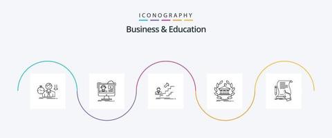 pack d'icônes business et education line 5, y compris en ligne. banque. en ligne. carrière. développement vecteur