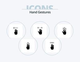 pack d'icônes de glyphe de gestes de la main 5 conception d'icônes. doigt. droite. doigt. la gauche. main vecteur