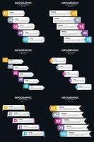 vecteur 6 infographie pack présentation modèle de diapositive 5 étapes cycle diagrammes et chronologies