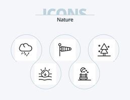 conception d'icônes pack 5 d'icônes de ligne de nature. de pointe. Montagne. pluie. extrême. globe vecteur
