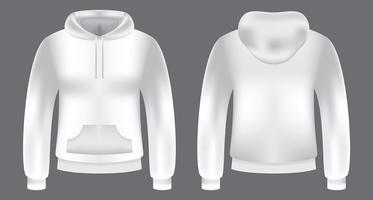 Modèle de Sweat-shirt à capuche blanc vecteur