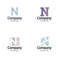 lettre n grand logo pack design création de logos modernes créatifs pour votre entreprise vecteur