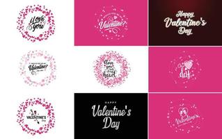 be my valentine valentine's holiday lettrage pour carte de voeux vecteur