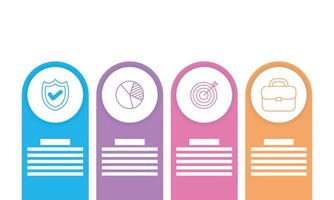 infographie commerciale avec des icônes circulaires vecteur