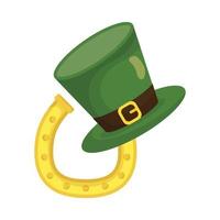 fer à cheval de la saint patrick avec conception de vecteur de chapeau