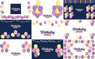 Fond de bannière ballons joyeux anniversaire brillant coloré illustration vectorielle au format eps10 vecteur
