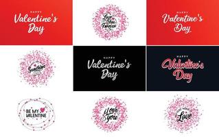 be my valentine valentine's holiday lettrage pour carte de voeux vecteur