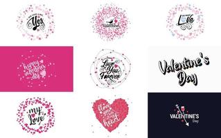 be my valentine valentine's holiday lettrage pour carte de voeux vecteur