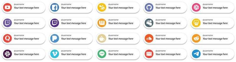 personnalisable suivez-moi ensemble d'icônes de médias sociaux 20 icônes telles que la caféine. tic. icônes pandora et quora. prime et haute qualité vecteur