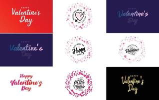 be my valentine valentine's holiday lettrage pour carte de voeux vecteur