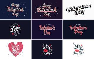 je t'aime lettrage dessiné à la main avec un motif de coeur. convient pour une utilisation comme salutation de la Saint-Valentin ou dans des designs romantiques vecteur