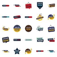 25 conceptions typographiques professionnelles pour une campagne d'épargne soignée vecteur