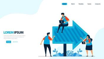 illustration pour l'icône de la flèche. bonne forme de téléchargement et de téléchargement. suivant et précédent pour la navigation. direction haut et bas. conçu pour la page de destination, le modèle, l'interface utilisateur, le site Web, l'application mobile, le dépliant, la brochure vecteur