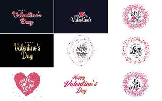 pack d'étiquettes saint valentin design plat rouge vecteur