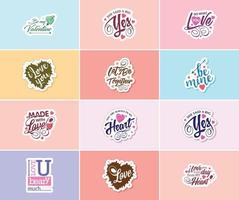 dire je t'aime avec la typographie de la saint valentin stickers vecteur