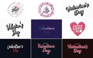 pack d'étiquettes saint valentin design plat rouge vecteur