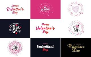 be my valentine valentine's holiday lettrage pour carte de voeux vecteur