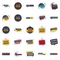 25 conceptions typographiques professionnelles pour une campagne d'épargne soignée vecteur