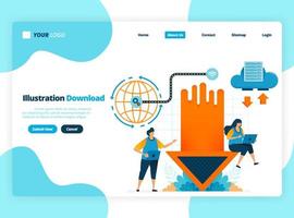 illustration pour l'icône de la flèche. bonne forme de téléchargement et de téléchargement. suivant et précédent pour la navigation. direction haut et bas. conçu pour la page de destination, le modèle, l'interface utilisateur, le site Web, l'application mobile, le dépliant, la brochure vecteur