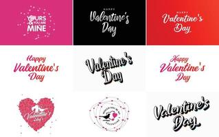 be my valentine valentine's holiday lettrage pour carte de voeux vecteur