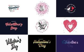 je t'aime lettrage dessiné à la main avec un motif de coeur. convient pour une utilisation comme salutation de la Saint-Valentin ou dans des designs romantiques vecteur