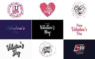 be my valentine valentine's holiday lettrage pour carte de voeux vecteur