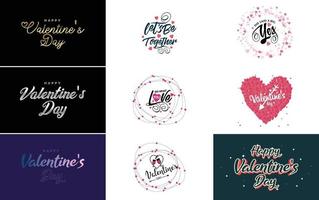 be my valentine valentine's holiday lettrage pour carte de voeux vecteur