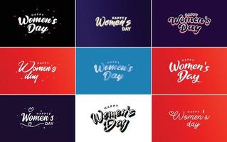 ensemble de signes et emblèmes de la journée internationale de la femme heureuse éléments de conception vectorielle. panneaux. Étiquettes. et collection de badges vecteur