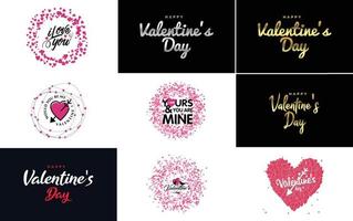 be my valentine valentine's holiday lettrage pour carte de voeux vecteur