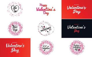 be my valentine valentine's holiday lettrage pour carte de voeux vecteur