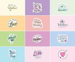 célébrer la magie de l'amour le jour de la saint valentin stickers vecteur