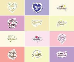 célébrer le pouvoir de l'amour le jour de la saint valentin stickers vecteur