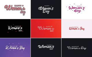 jeu de cartes avec le logo de la journée internationale de la femme vecteur