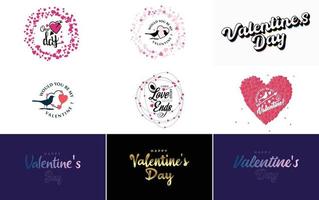 be my valentine valentine's holiday lettrage pour carte de voeux vecteur