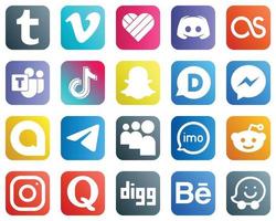20 icônes de médias sociaux pour vos conceptions telles que disqus. lastfm. icônes de Chine et douyin. moderne et minimaliste vecteur