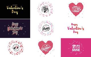 be my valentine valentine's holiday lettrage pour carte de voeux vecteur