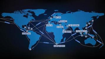 abstrait des routes maritimes bleues europe et amérique vecteur