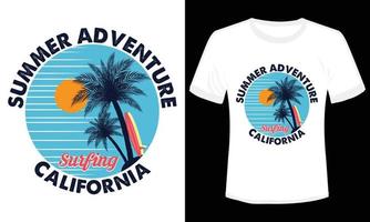 aventure en montagne californie t-shirt design illustration vectorielle vecteur
