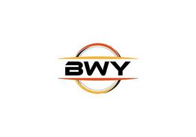 bwy lettre redevance mandala forme logo. logo d'art de brosse bwy. logo bwy pour une entreprise, une entreprise et un usage commercial. vecteur