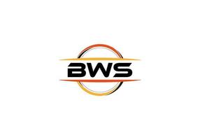 logo de forme de mandala de redevance de lettre de bws. logo d'art de brosse bws. logo bws pour une entreprise, une entreprise et un usage commercial. vecteur