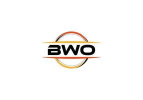 bwo lettre redevance mandala forme logo. logo d'art de brosse bwo. logo bwo pour une entreprise, une entreprise et un usage commercial. vecteur