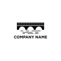 concept de logo de pont et de cinéma, inspiration de logo de film de film vecteur