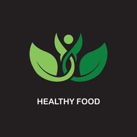 modèle de logo d'aliments sains dessinés à la main de vecteur libre