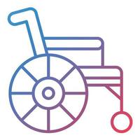 icône de gradient de ligne de fauteuil roulant vecteur