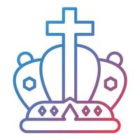 icône de dégradé de ligne de couronne de roi vecteur