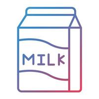 icône de dégradé de ligne de lait vecteur