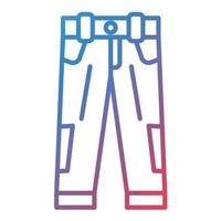 icône de dégradé de ligne de pantalon vecteur