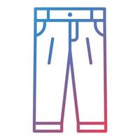 icône de dégradé de ligne de pantalon vecteur
