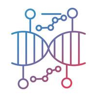 icône de gradient de ligne de génie génétique vecteur