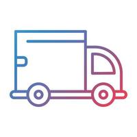 icône de dégradé de ligne de camion de livraison vecteur